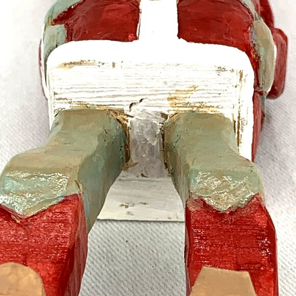 Wes Hart Cowboy Santa Folk Art Primitive Hand Crafted Wooden 7" - Picture 7 of 8